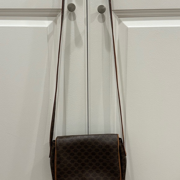 Céline, Pre-Loved Brown Coated Canvas Macadam Shoulder Bag. - Picture 9 of 16